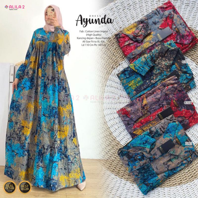 Gamis Wanita Maxy Dress Kekinian Ayunda Ori Alila 2