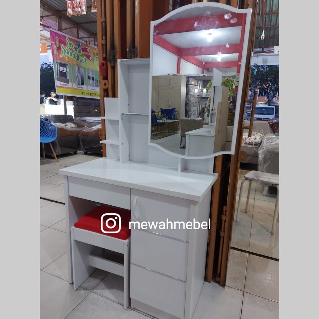 Meja rias Sliding Dillan / meja rias sliding / meja rias minimalis Lapisan Meja Glosy atau kilat