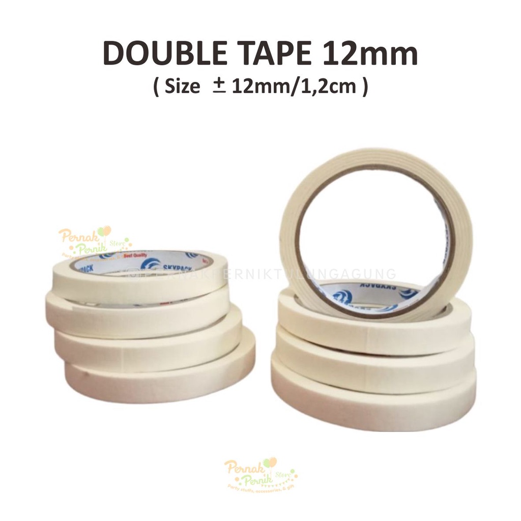 

Double Tape - Ukuran kecil 12mm - Solasi bolak balik dua sisi