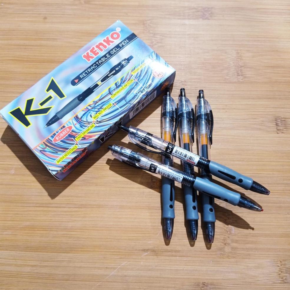 ↖ GEL PEN KENKO K-1 / PULPEN GEL KENKO K1 CETEK LUSIN ORIGINAL ( PAK ) RECOMENDED 85H