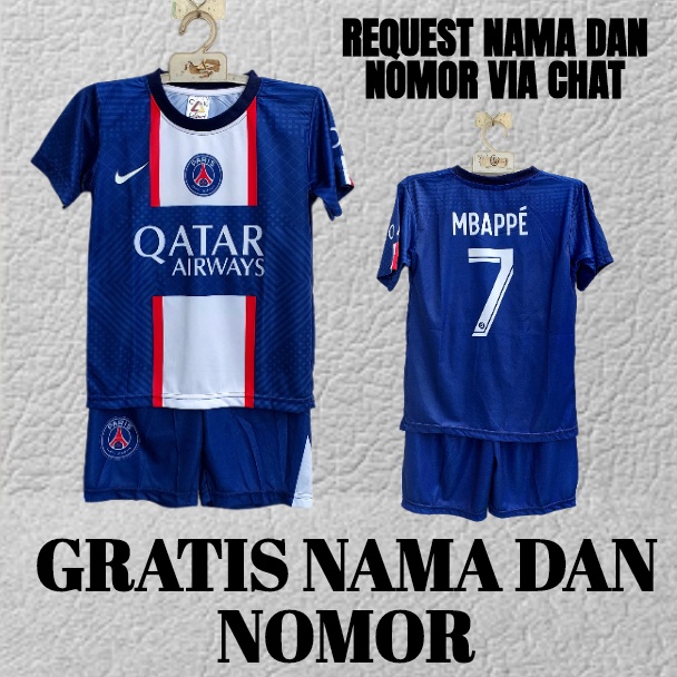 JERSEY BAJU BOLA PSG AWAY KIDS 2022/2023 PRINTING USIA 5-12THN