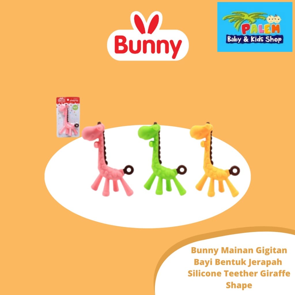 Bunny Silicone Teether Giraffe Shape Mainan Gigitan Bayi Bentuk Jerapah