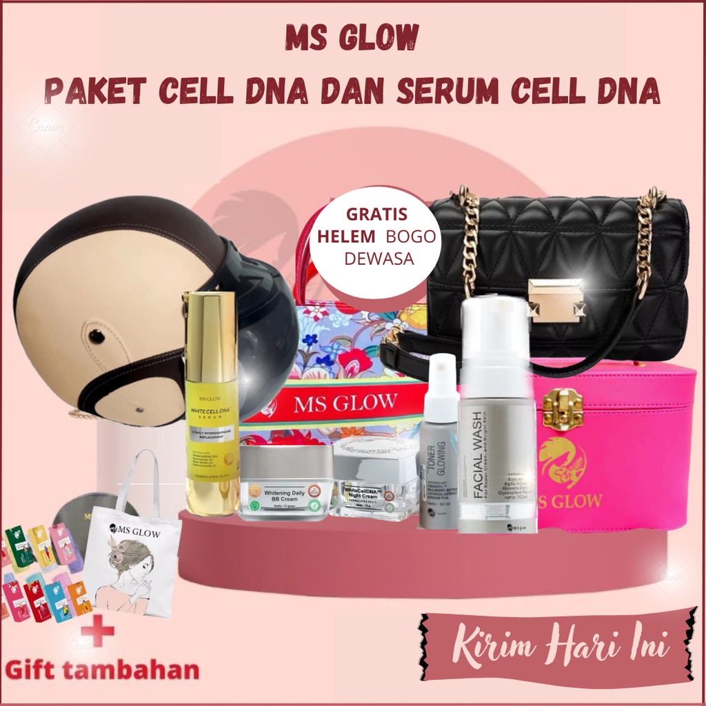 Paket Wajah Ms Glow Cell Dna / Paket Wajah Ms Glow / Paket Wajah Ms Glow Whitening / Paket Wajah Ms