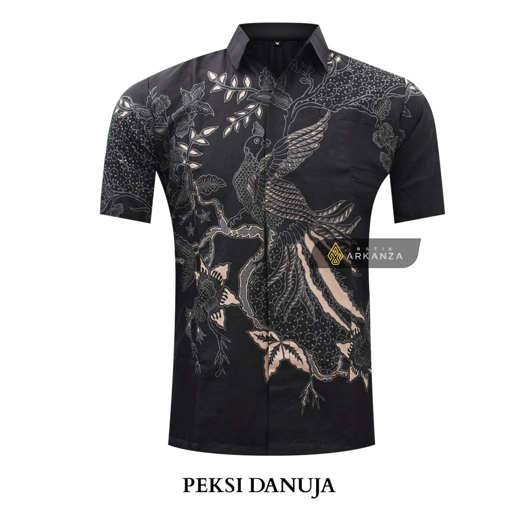 BATIK ARKANZA Motif PEKSI DANUJA Hem Atasan Kemeja Baju Batik Pria Cowok Laki Laki Slimfit Full Lapis Furing Lengan Panjang Lengan Pendek Original Asli