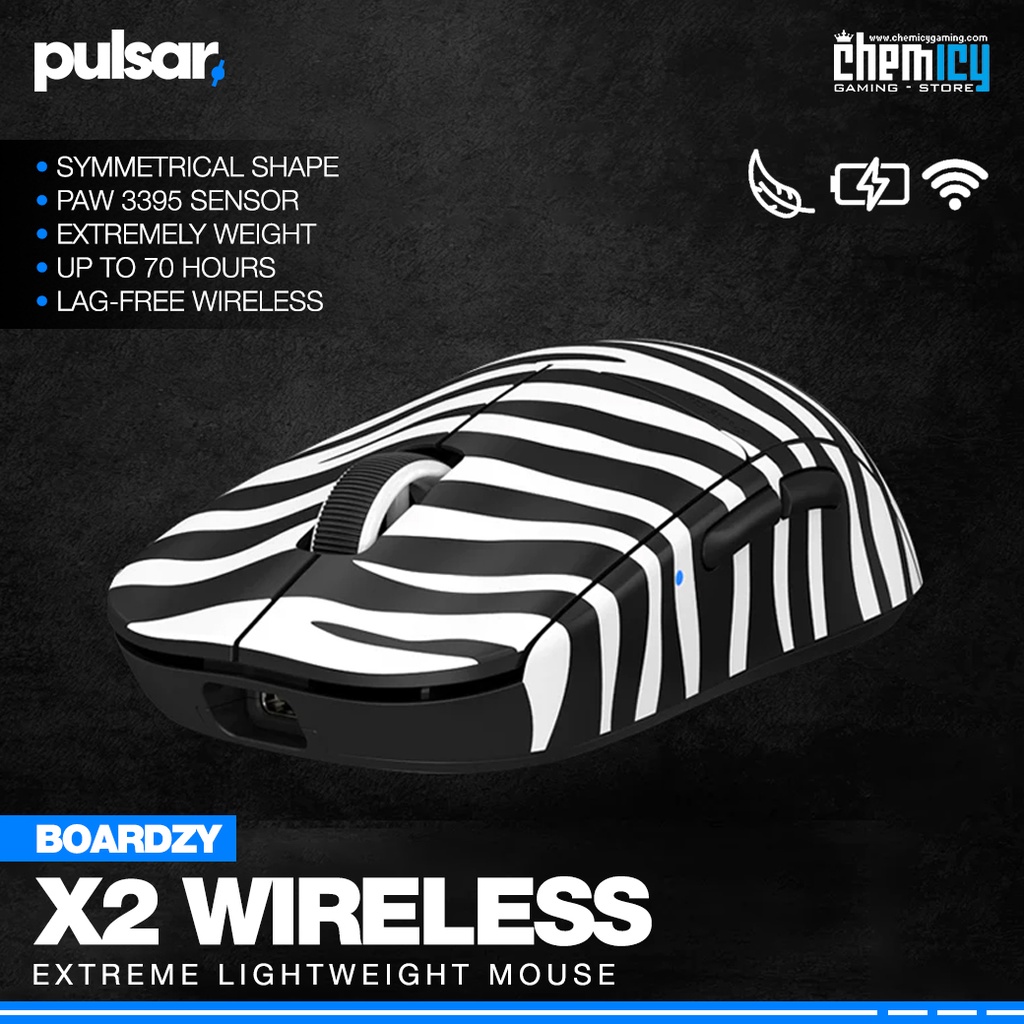 Pulsar X2 Boardzy Zebra Lightweight Wireless Gaming Mouse