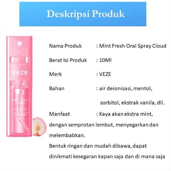 VEZECool oral cleansing Care freshener mouth wash spray fresh breath oral refshing spray mouth spray 10ml