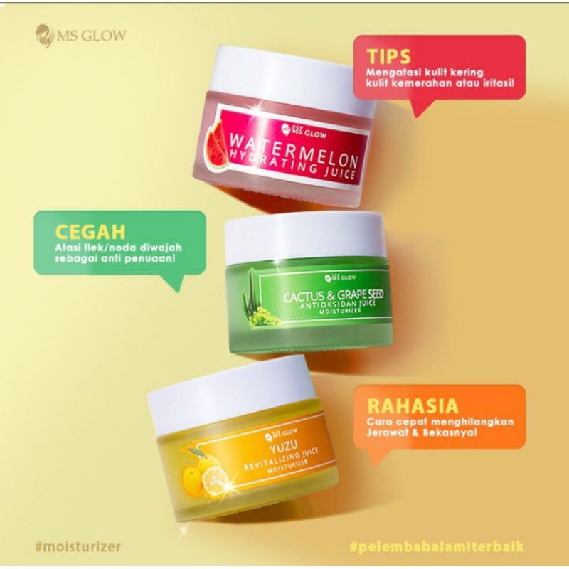 MS GLOW MOISTURIZER JUICE / YUZU / WATERMELON / CACTUS & GRAPE ORIGINAL - Ms Glow Jambi