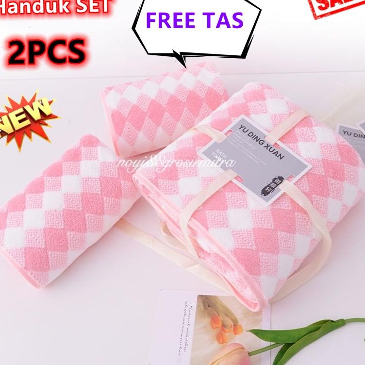 HARGA TERMURAH Handuk Howel and Co Handuk SET 2 pcs 70x140cm dan 35x75cm Hampers Handuk Mandi Dewasa