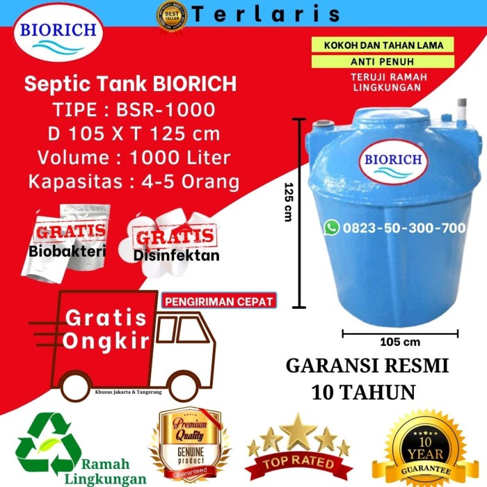 Terlaris Septic Tank, Septic Tank Biotech, Septic Tank Biofil, Biorich 1000 Ltr