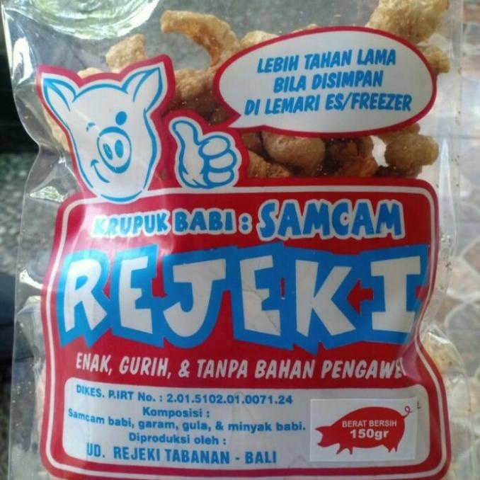 

=+=+=+] Krupuk Samcan / Kulit Babi REJEKI Khas Bali 200gr