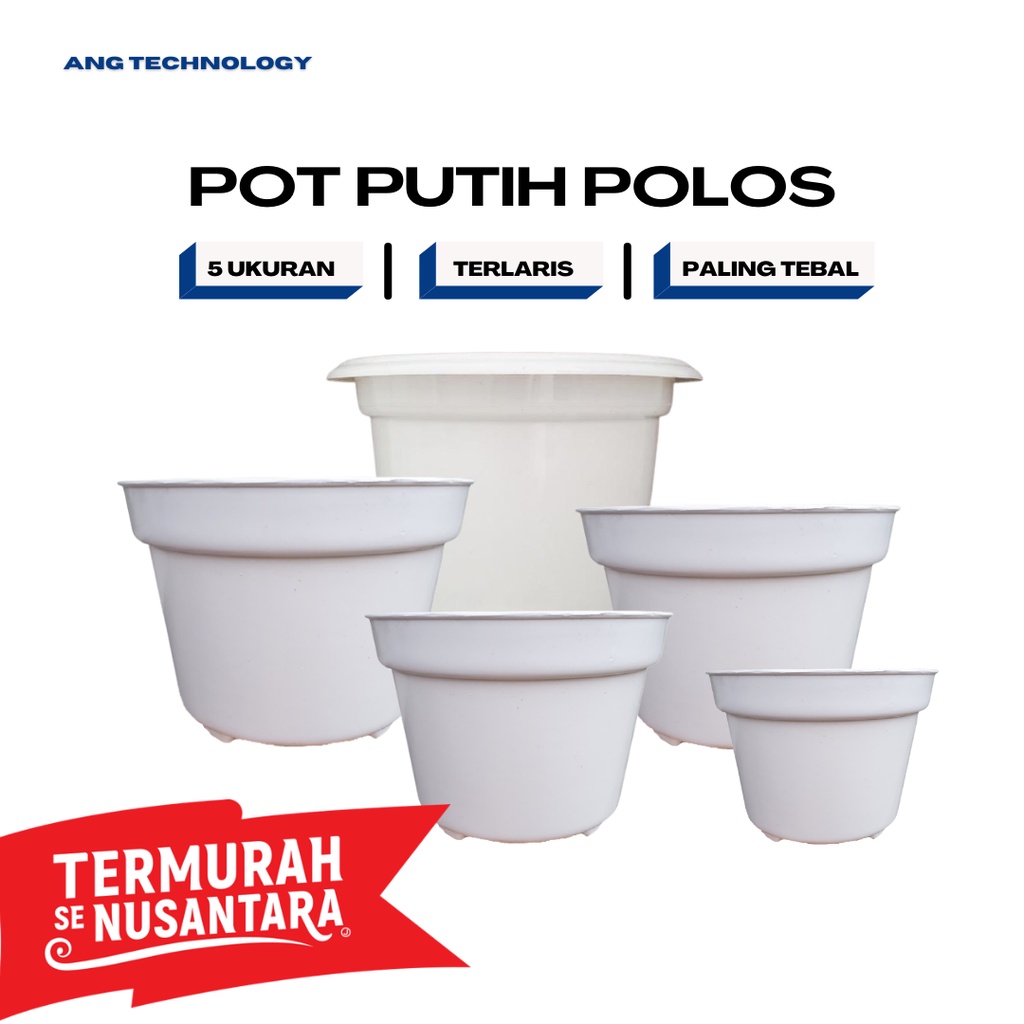 Pot Bunga ANG Putih 17 cm Termurah se-Indonesia