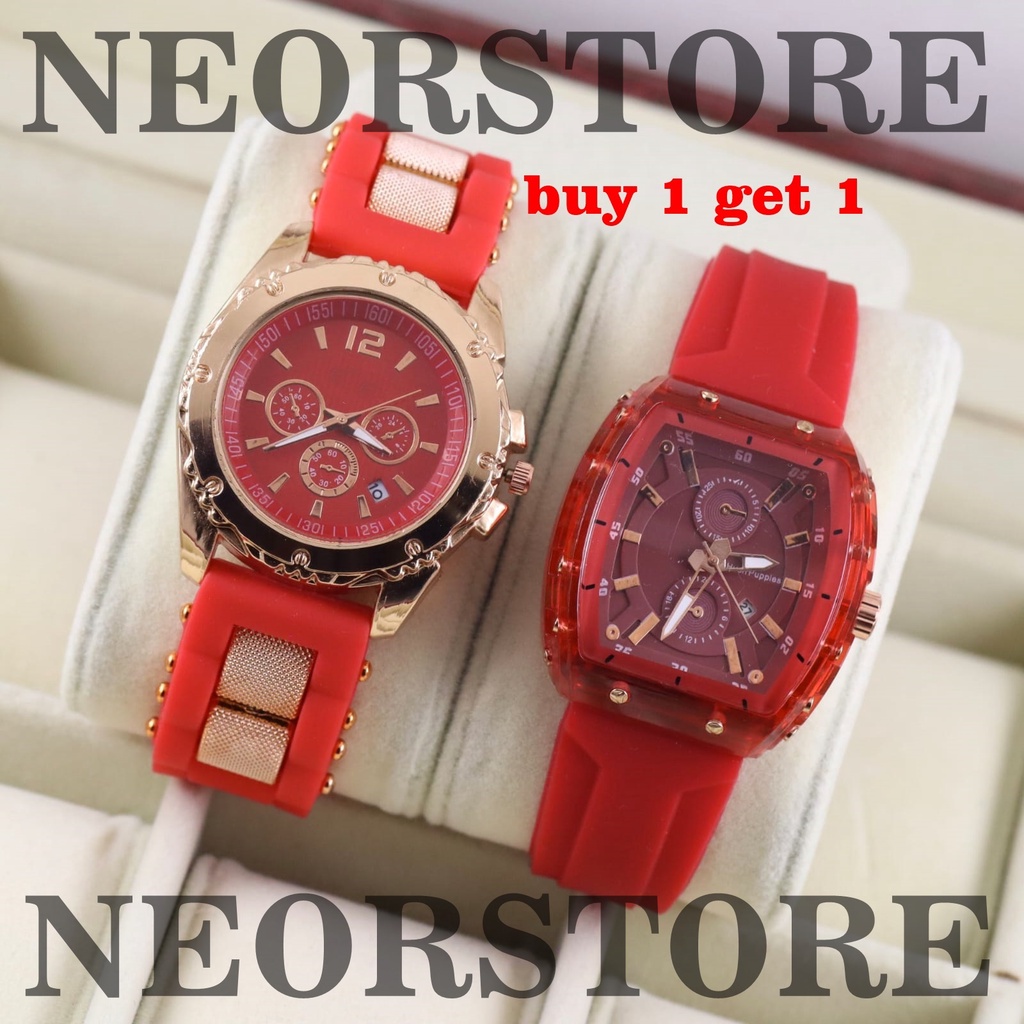 [ BISA COD ] Jam Tangan Wanita Paket Buy 1 Get 1 Strap Rubber Fashion