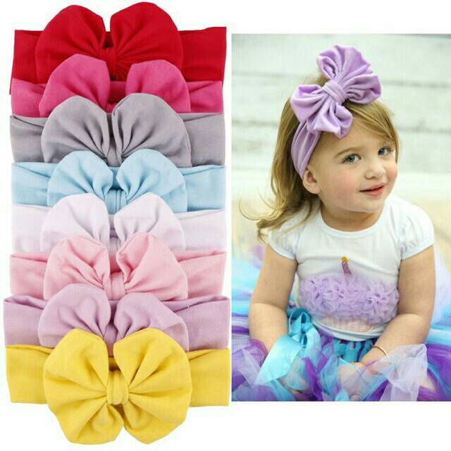 Bandana bayi pita kupu BESAR headband baby bando anak perempuan 0-3 tahun