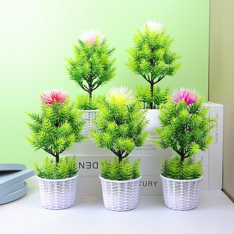 FYGALERY PT66 Pot Tanaman Hias Bunga Plastik Ornamen Pot Bunga Bongsai Artificial Flower Decoration