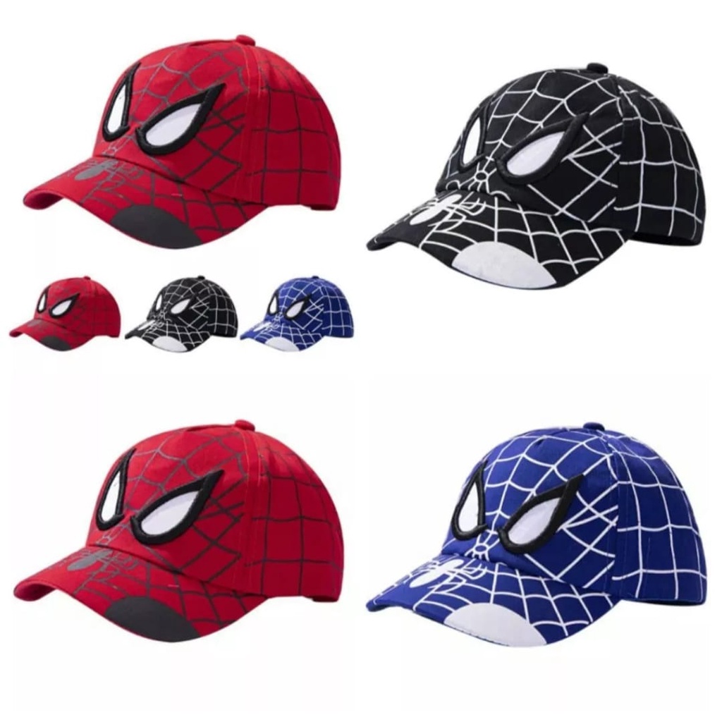 TOPI ANAK SPIDERMAN HITAM SPIDERMAN MERAH SPIDERMAN PUTIH SPIDERMAN BIRU KOLEKSI TOPI ANAK