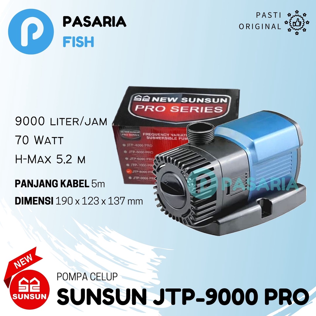 NEW SUNSUN PRO JTP9000/JTP 9000 Pompa/Pumpa Celup Kolam Ikan Rendah Daya