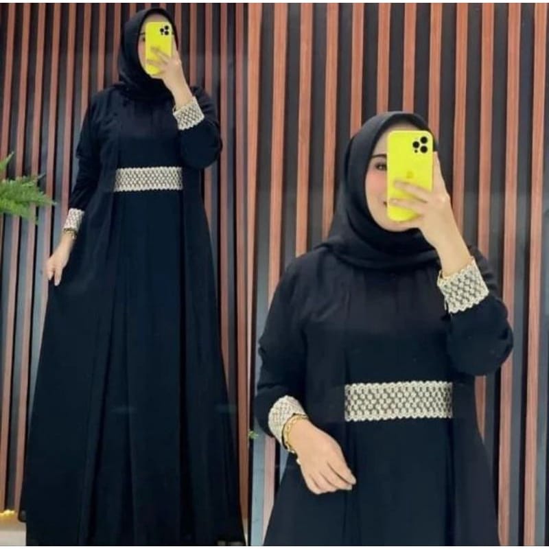 DRESS WANITA TERBARU SALSA DRESS BO BAHAN CERUTY BABYDOLL DRESS WANITA JUMBO KEKINIAN MUSLIMAH KONDA