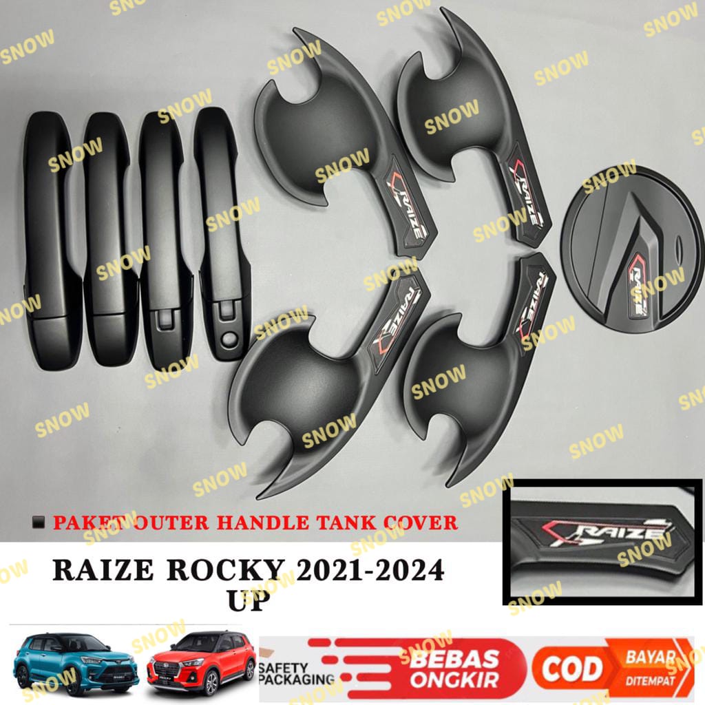 Paket Outer Handle Tank Cover Raize Rocky 2021 2023 2024 Sporty Chrome Hitam