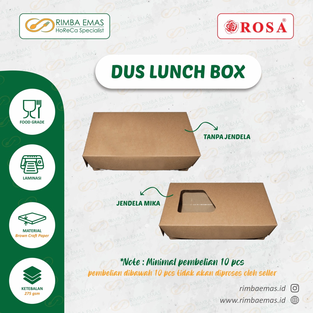 

DUS LUNCH BOX (DUS KRAFT / DUS BROWN KRAFT JENDELA / DUS MAKANAN / BOX MAKANAN / DUS NASI)