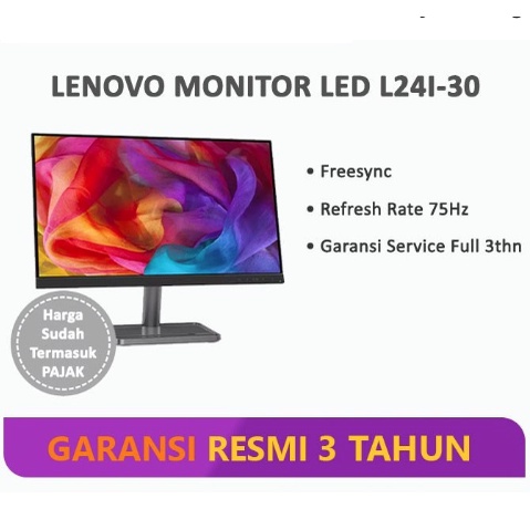 LED Monitor LENOVO L24I-30 IPS FHD HDMI VGA Eye Caring 75Hz - L24i-30