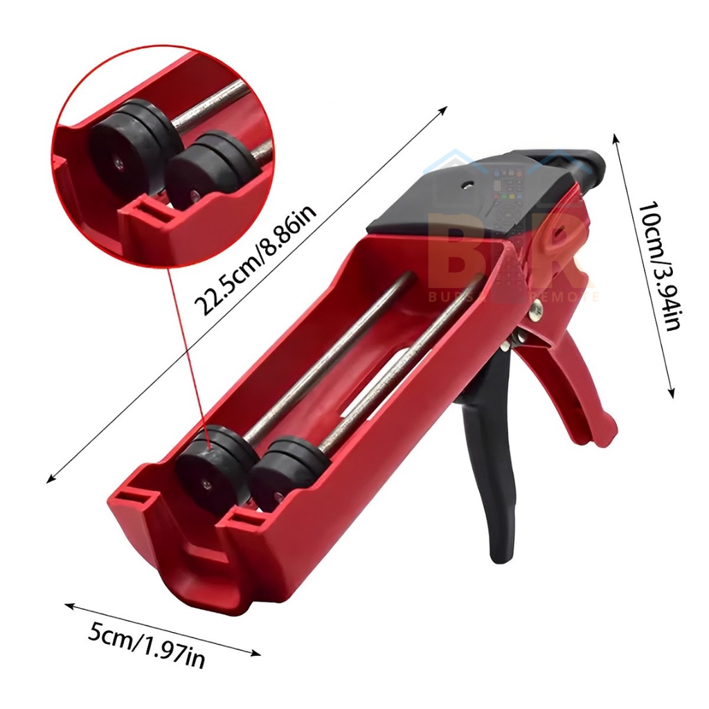 Alat Tembak Lem Silicone Double Caulking Gun Sealant Chemical Manual Tile Grout Epoxy Grout Glitter Nat Keramik