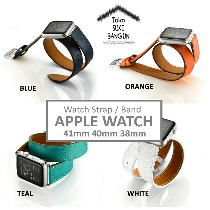 Strap Apple Watch Series 8 7 6 5 4 3 2 1 41mm 40mm 38mm TALI JAM NEW MODEL DOUBLE TOUR Leather