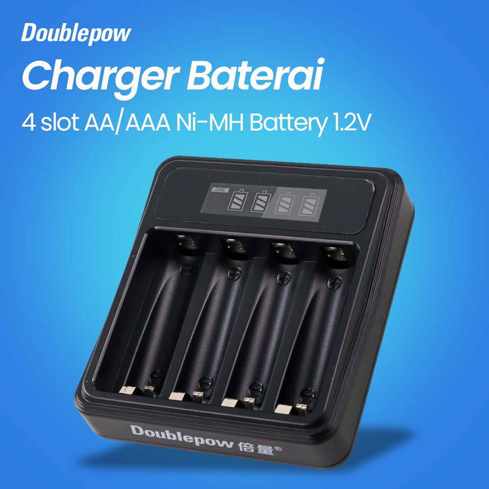 Doublepow Charger Baterai 4 slot AA/AAA Ni-MH Battery 1.2V - UK-L575 - Black