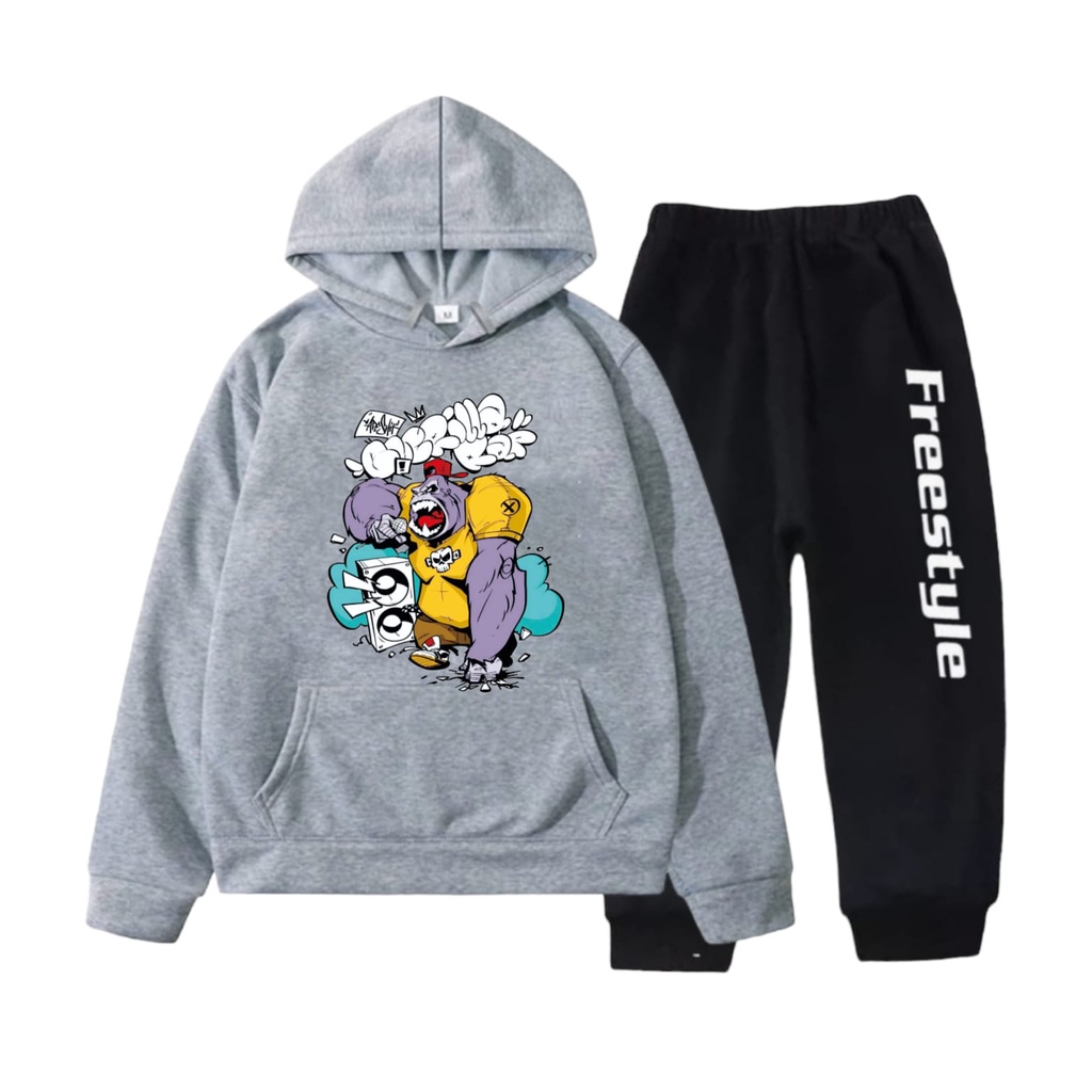 Rdkidzid Setelan Hoodie Anak Unisex SET Hodie Anak Unisex Motif Gorilla