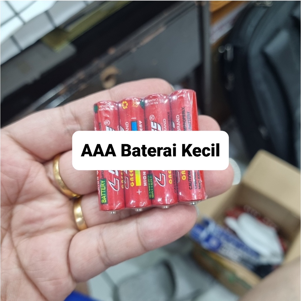 Batu Batt AA=Besar/AAA=Kecil Brand Green 1.5V 1.5 V Lion Litium Ion Baterai Baterei / Battery High Energi Per 1 Pcs Murah Bagus Kualitas Lumayan 1X Pakai