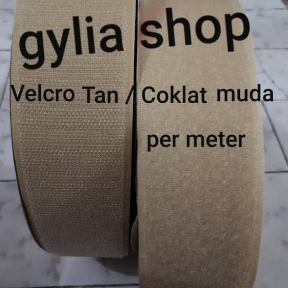 HOT Velcro 5 cm Coklat Muda Per Meter / Perekat Kain Lebar 5 cm per meter