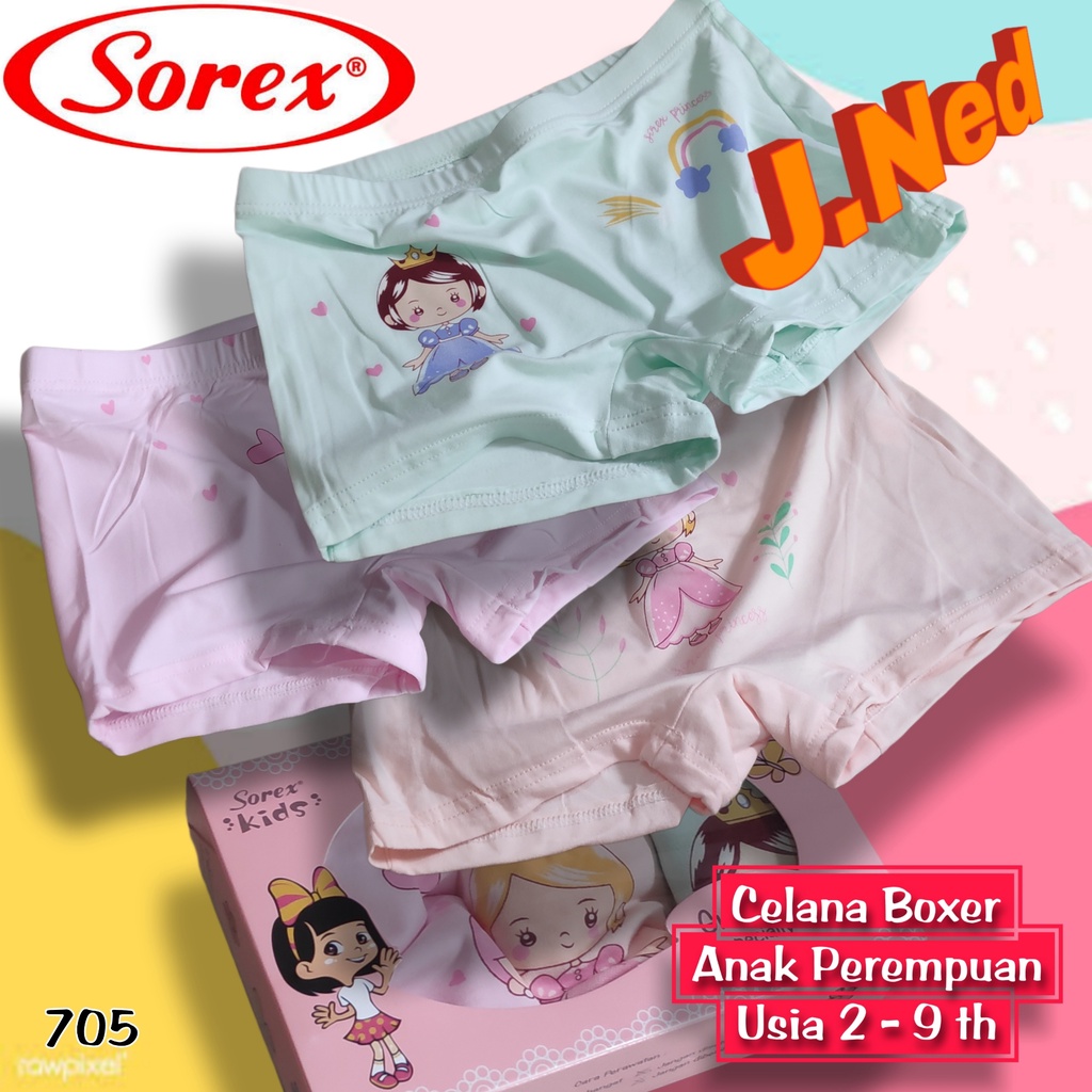 J705 (hrg satuan) CD BOXER ANAK WANITA SOREX M-XL SOREX USIA 2 - 9 TH