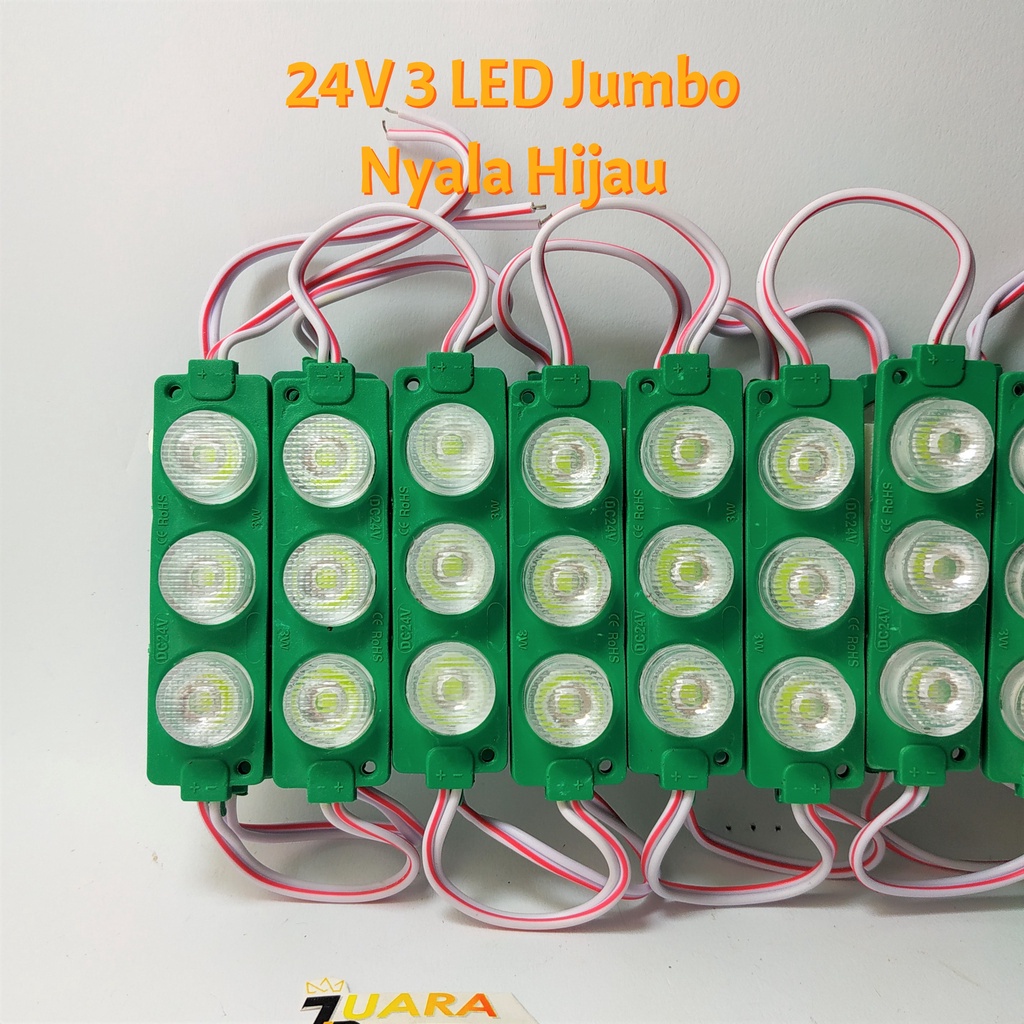 LED MODULE 24V 3 LED Jumbo Nyala Biru, Kuning, Hijau, Putih