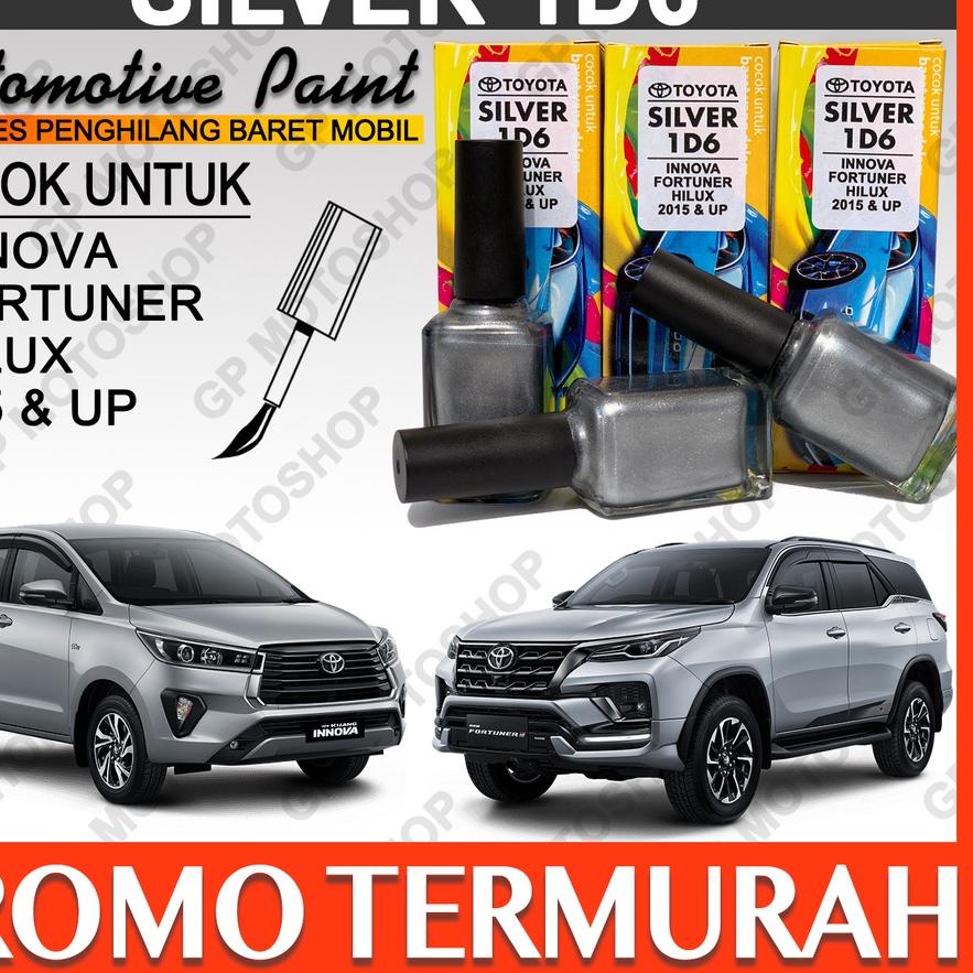 ♀ TOYOTA SILVER METALLIC 1D6 CAT OLES PENGHILANG BARET MOBIL LECET GORES METALIK INNOVA FORTUNER ☻