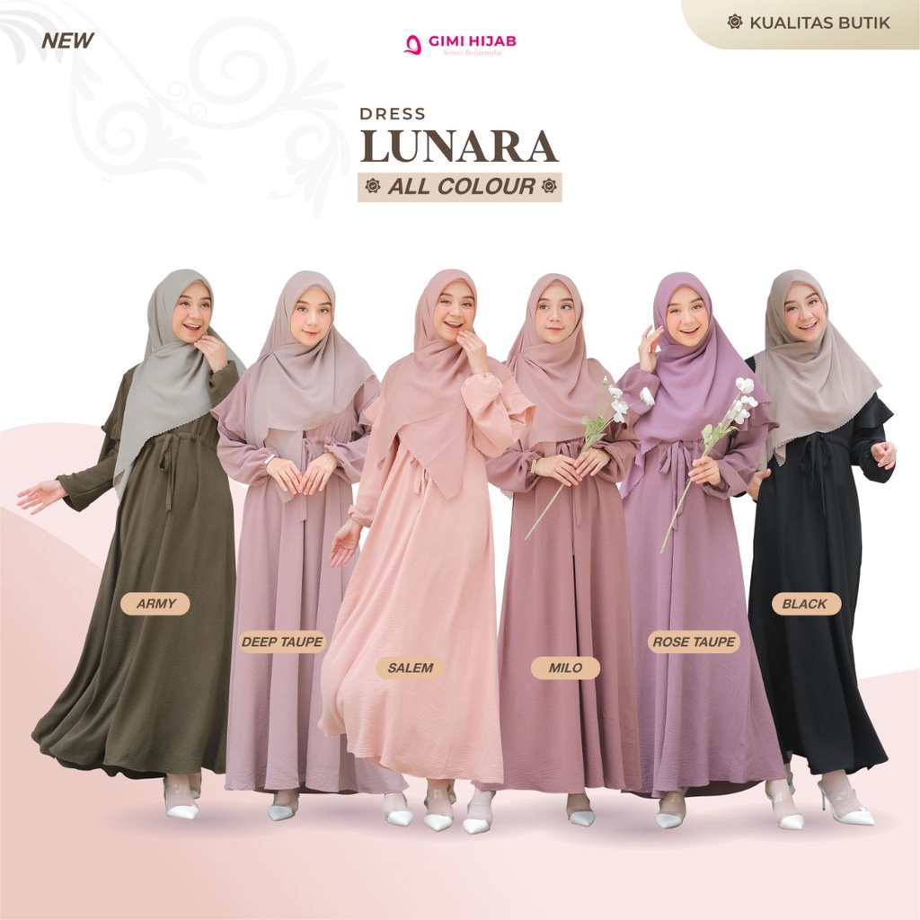 GIMIHIJAB - LUNARA DRESS  | DRESS WANITA | DRESS MUSLIMAH | GAMIS MUSLIMAH