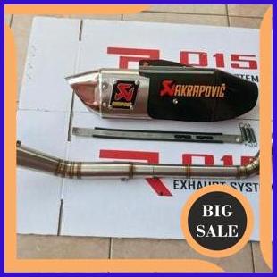 Knalpot Akrapovic Tameng Carbon Full Set Vixion, Xabre, Byson, Scorpio, NVL, NVA, R15 Full Stainles
