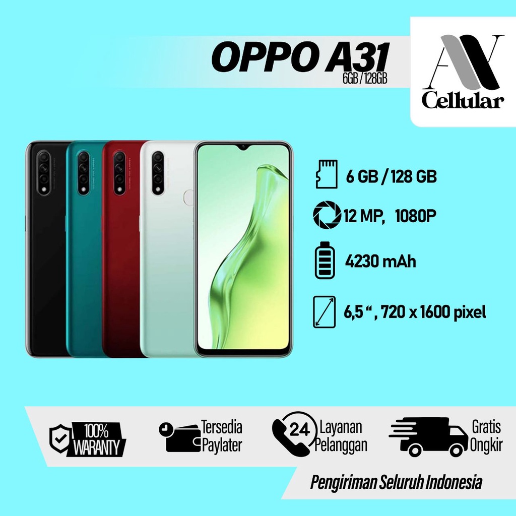 Hp Oppo A31 Ram 6GB Internal 128GB Garansi 1 Tahun