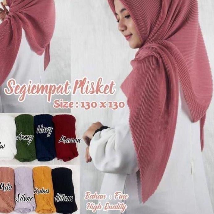 ✢BestSeller✢ HIJAB SEGI EMPAT PLISKET JUMBO 130x130 / BELLA PLISKET JUMBO TEMURAH [bisa ] ★