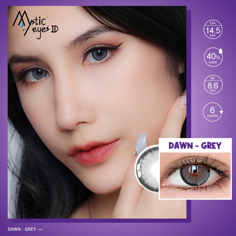 [✅COD] MYSTICEYES SOFTLENS SORAYAMA DAWN SERIES GREY 14.5MM BIG EYES