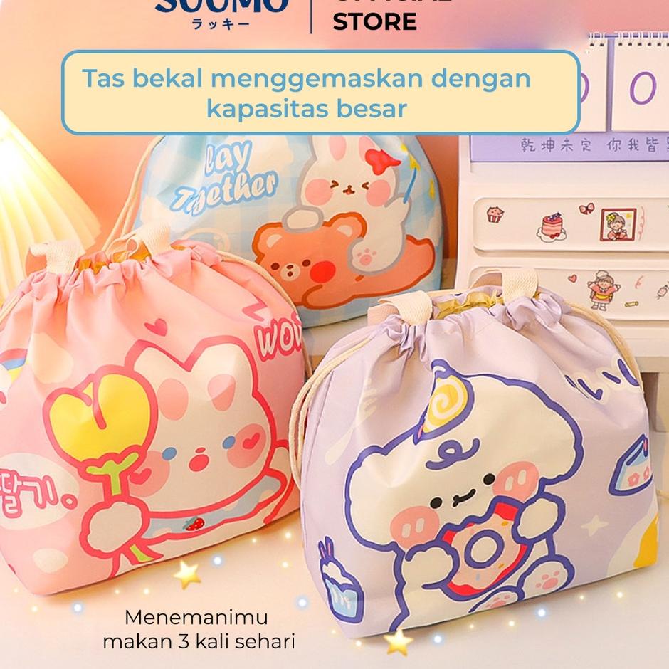 ✽ Suumo Cooler Bag Tas/Kantung Bekal Makan Insulated Kapasitas Besar Portabel dan Tahan Air ✵