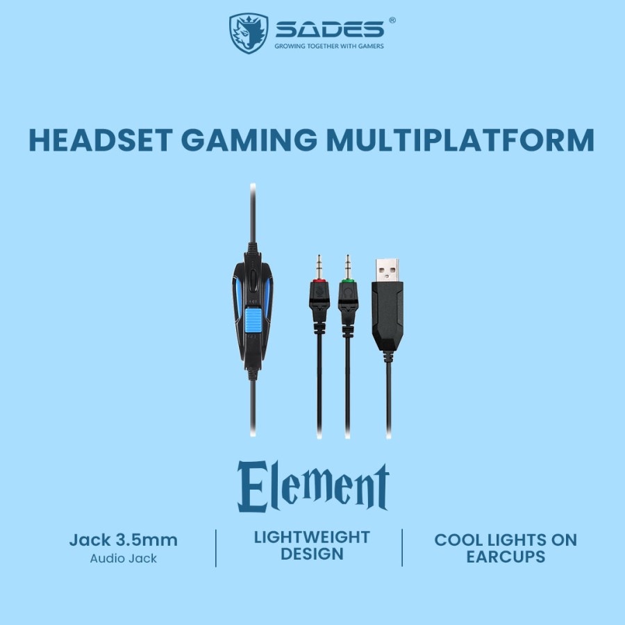 Headset Gaming Stereo Sades Element