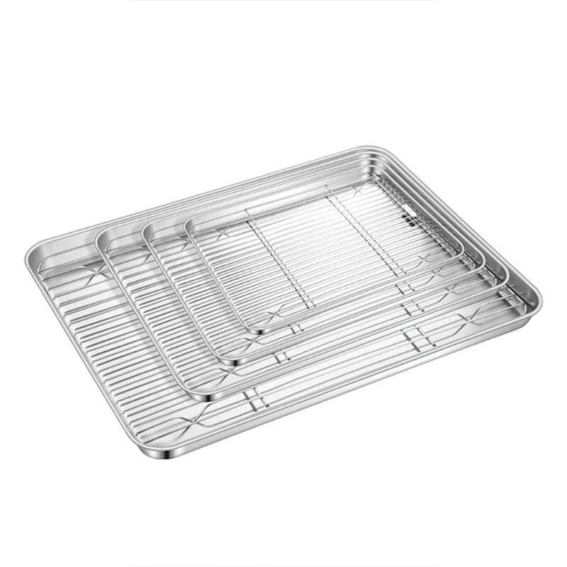 (BISA COD) FTIHSHP NLSLASI Loyang Nampan Baking Sheet Tray Rack Removable Stainless Steel - NL28