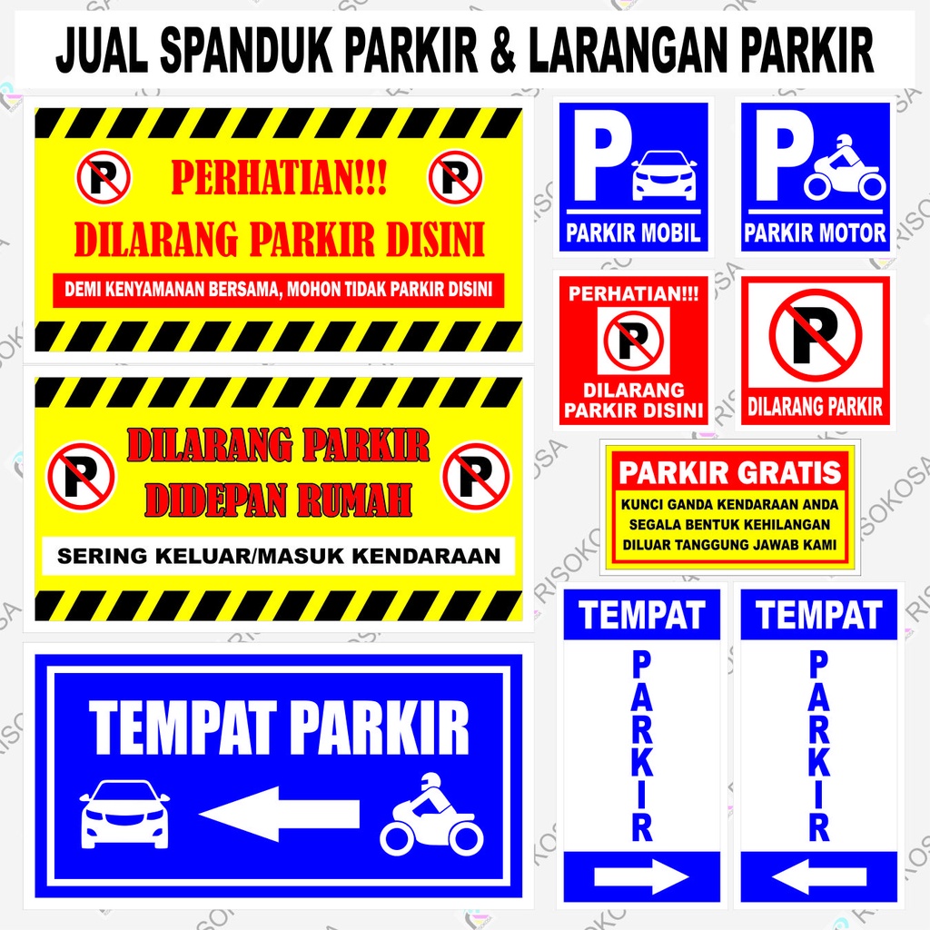 JUAL SPANDUK PARKIR & LARANGAN PARKIR