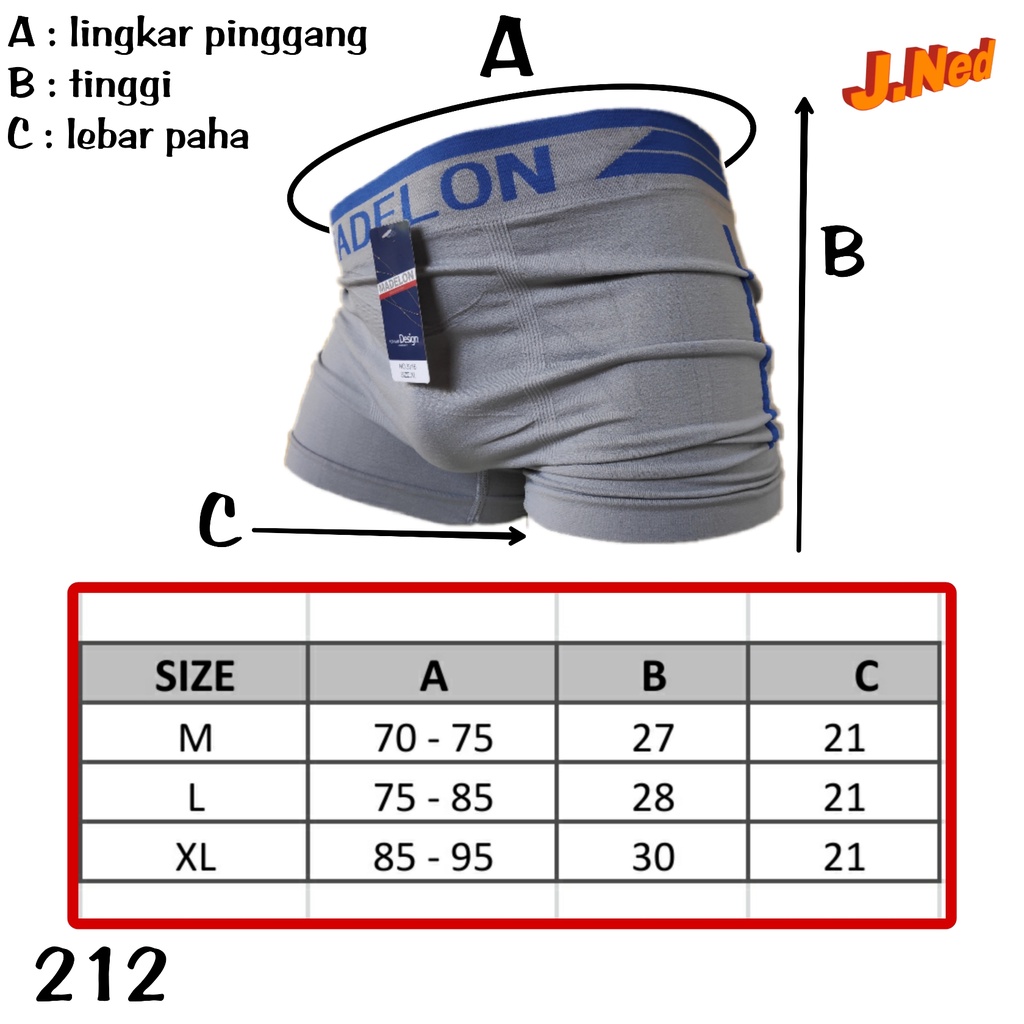 J212 CD BOXER PRIA  MADELON CELANA DALAM PRIA BOXER BOXER PRIA IMPORT