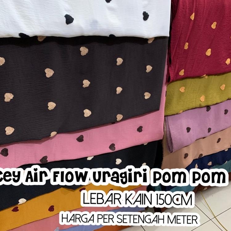 Star 6.6 Kain Uragiri Two Tone Pom Pom / Cey Air Flow Uragiri PomPom Love Besar