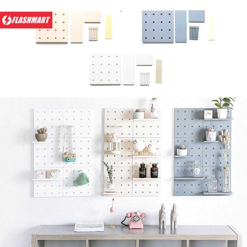 Flashmart Rak Organizer Wall Mounted Hanging Peg Board Hook Hole - G58