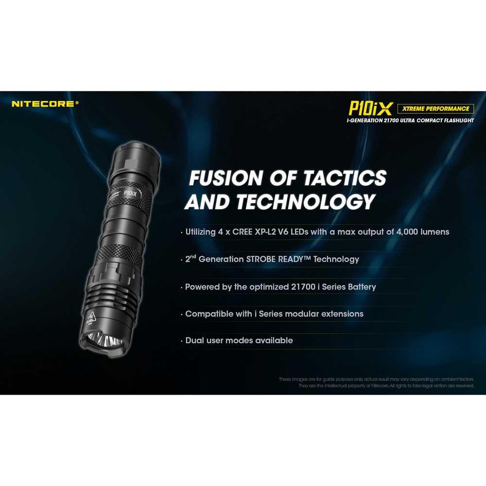 NITECORE Senter LED CREE XP-L2 V6 4000 Lumens - P10iX - Black