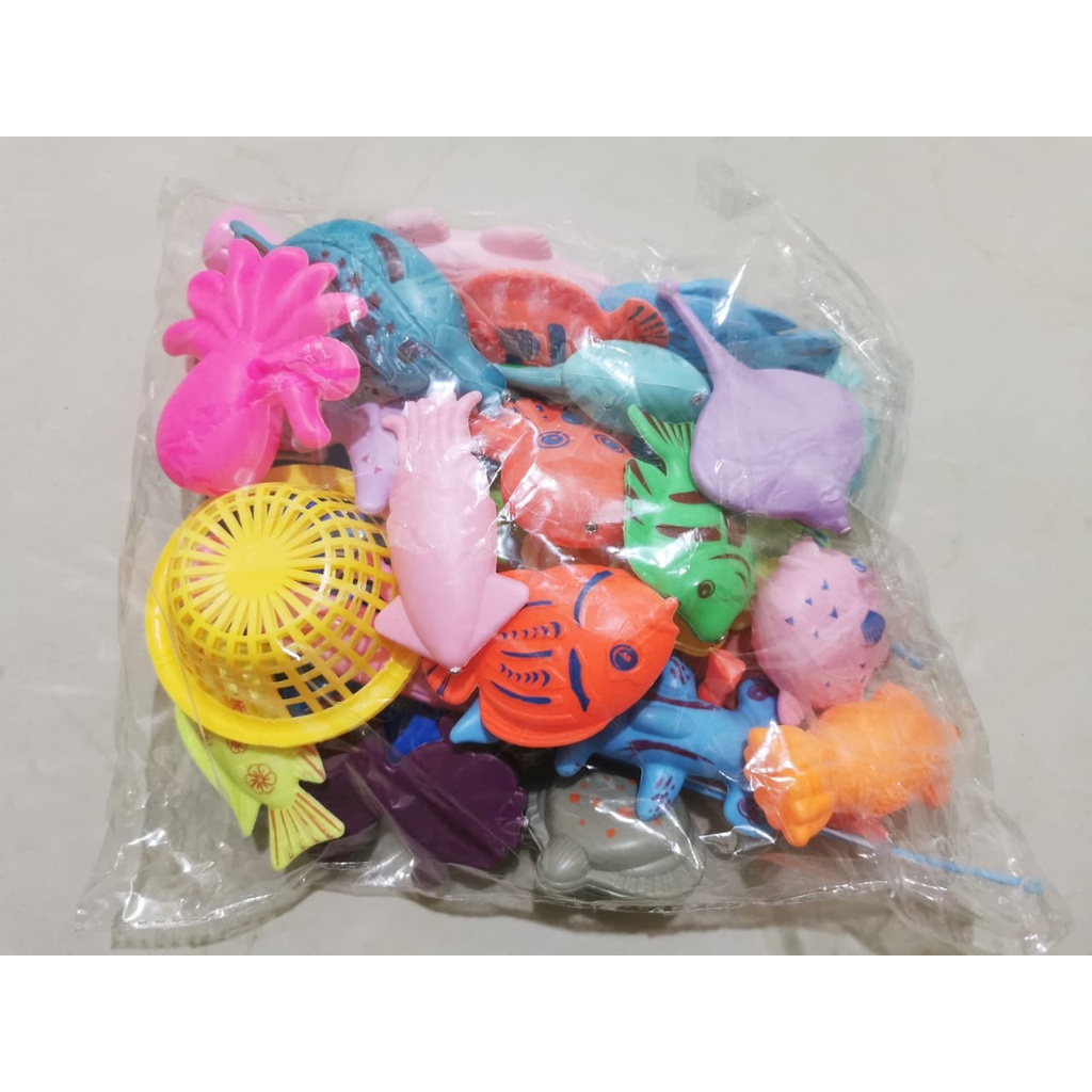 Mainan pancing ikan magnet 32pcs free kolam pancingan