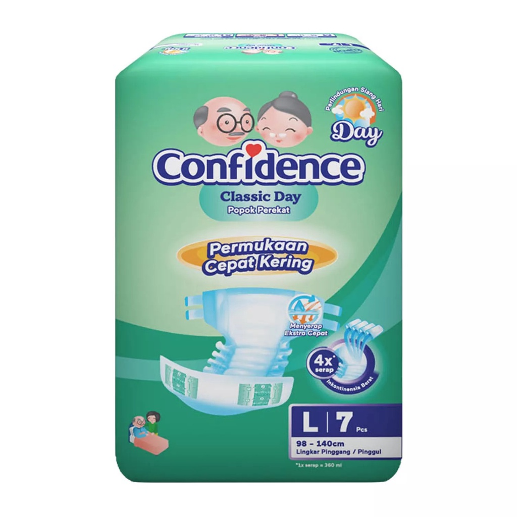 Confidence Classic Night M8, L7 dan XL6 Perekat Popok Dewasa diaper dewasa