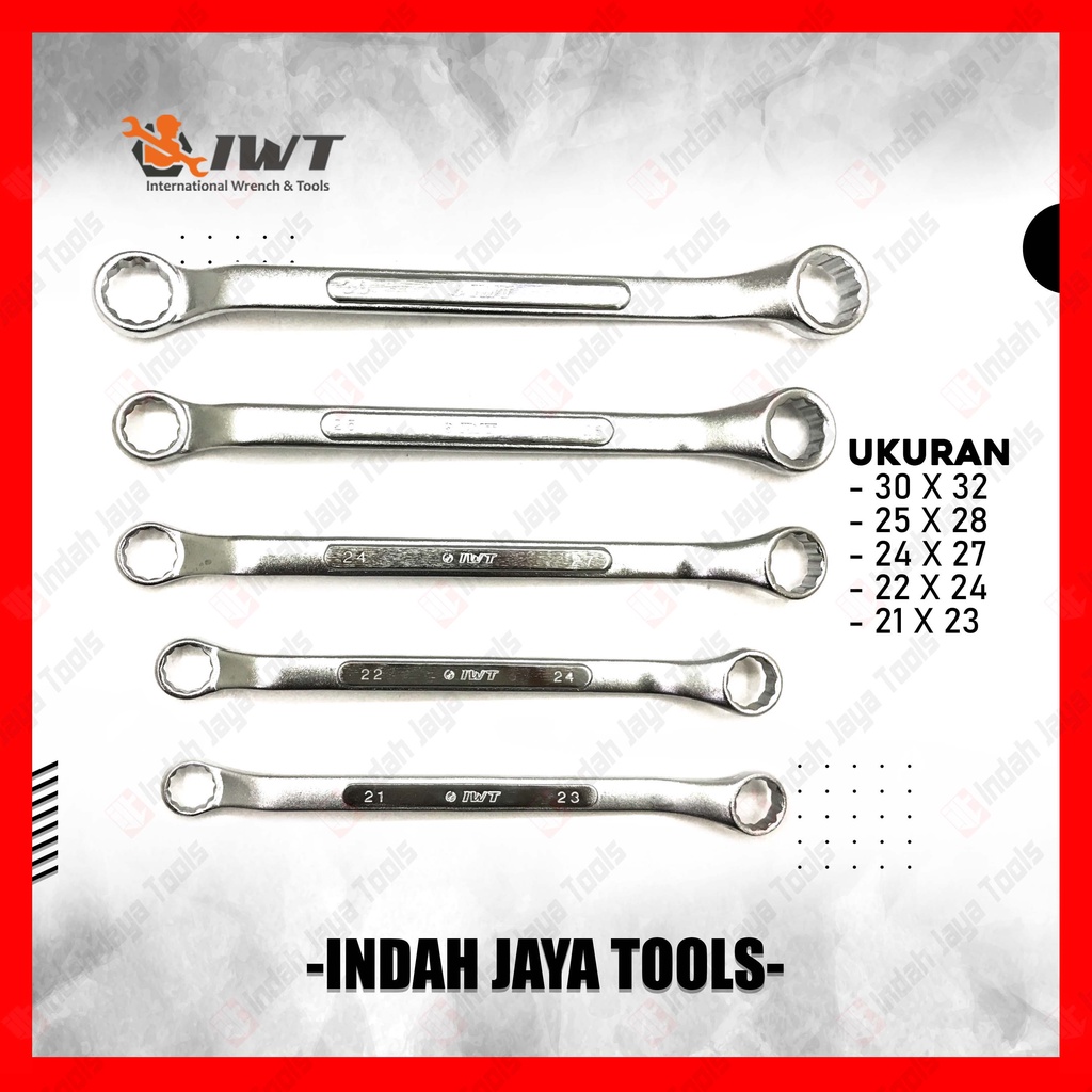 IWT Kunci Ring x Ring 21 22 23 24 25 27 28 30 32 mm Satuan Ring Wrench