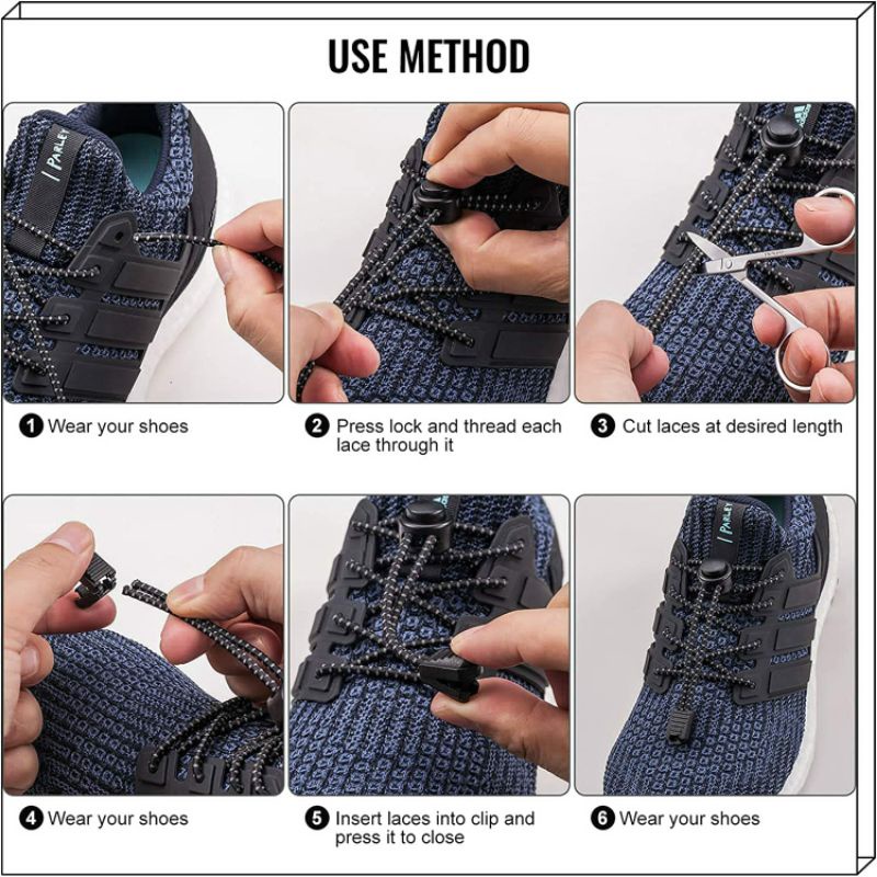 Tali Sepatu Karet Elastis | Elastic Shoe Laces New Premium